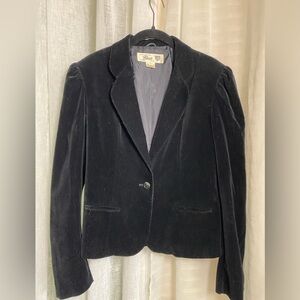 VTG 80s Velvet Open Blazer  Filene’s Black Women’s 12 DARK ACADEMIA Japan